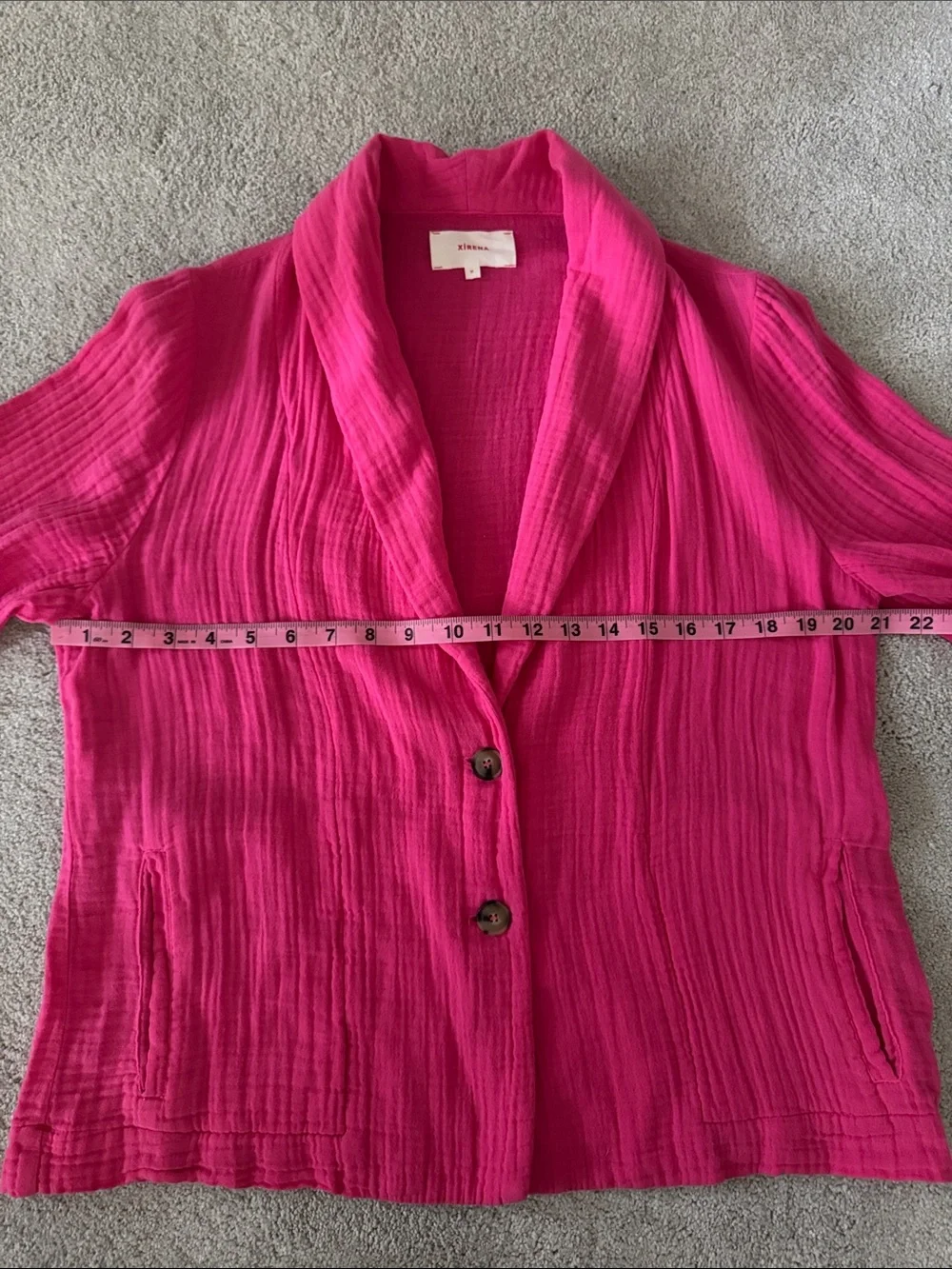 Xirena Cullen Jacket Cotton Gauze- Pink Mauve Size M